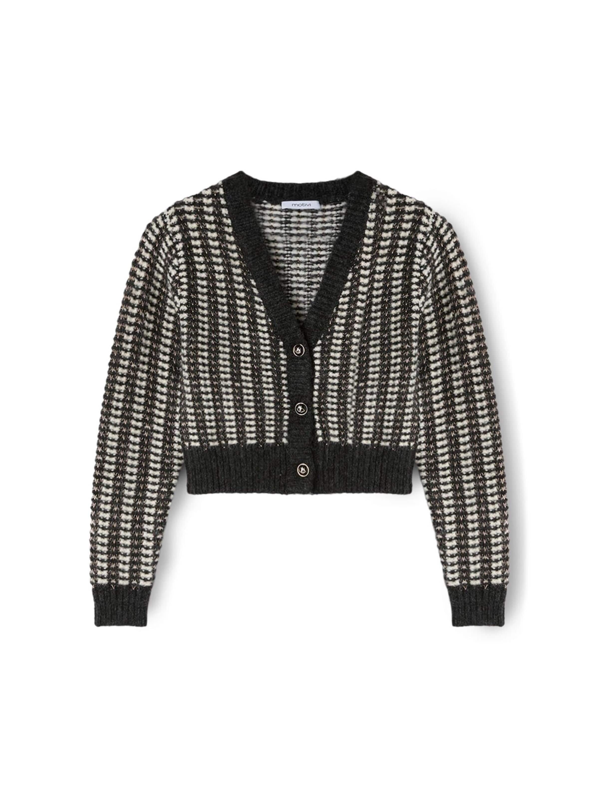 MOTIVI Knit cardigan in Black: front