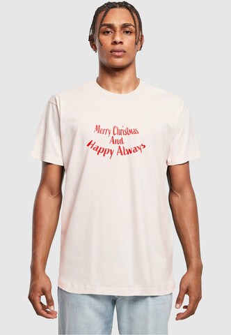 T-Shirt 'Merry Christmas And Happy Always' Merchcode en rose : devant