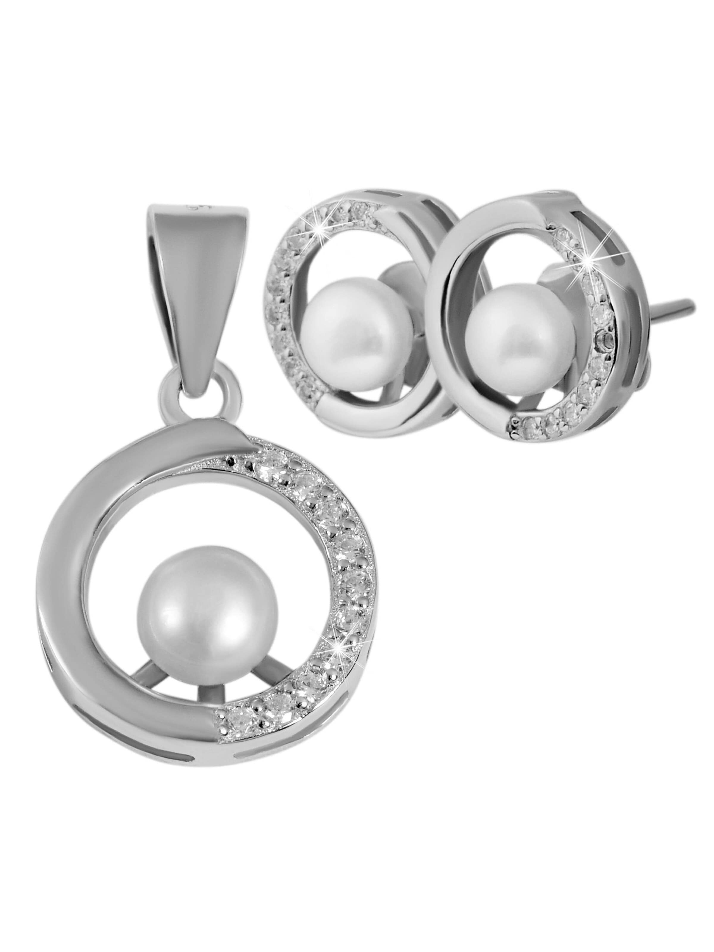 Akzent Jewelry Set 'Edelstahl silber' in Silver: front