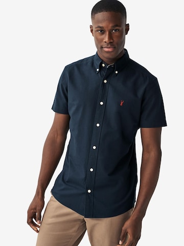 Next Slim fit Button Up Shirt in Blue: front
