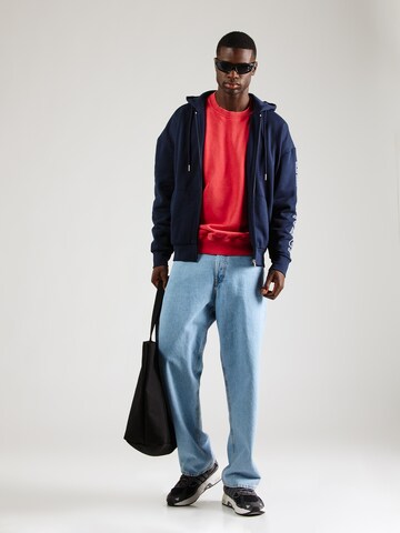 TOM TAILOR DENIM Zip-Up Hoodie in Blue