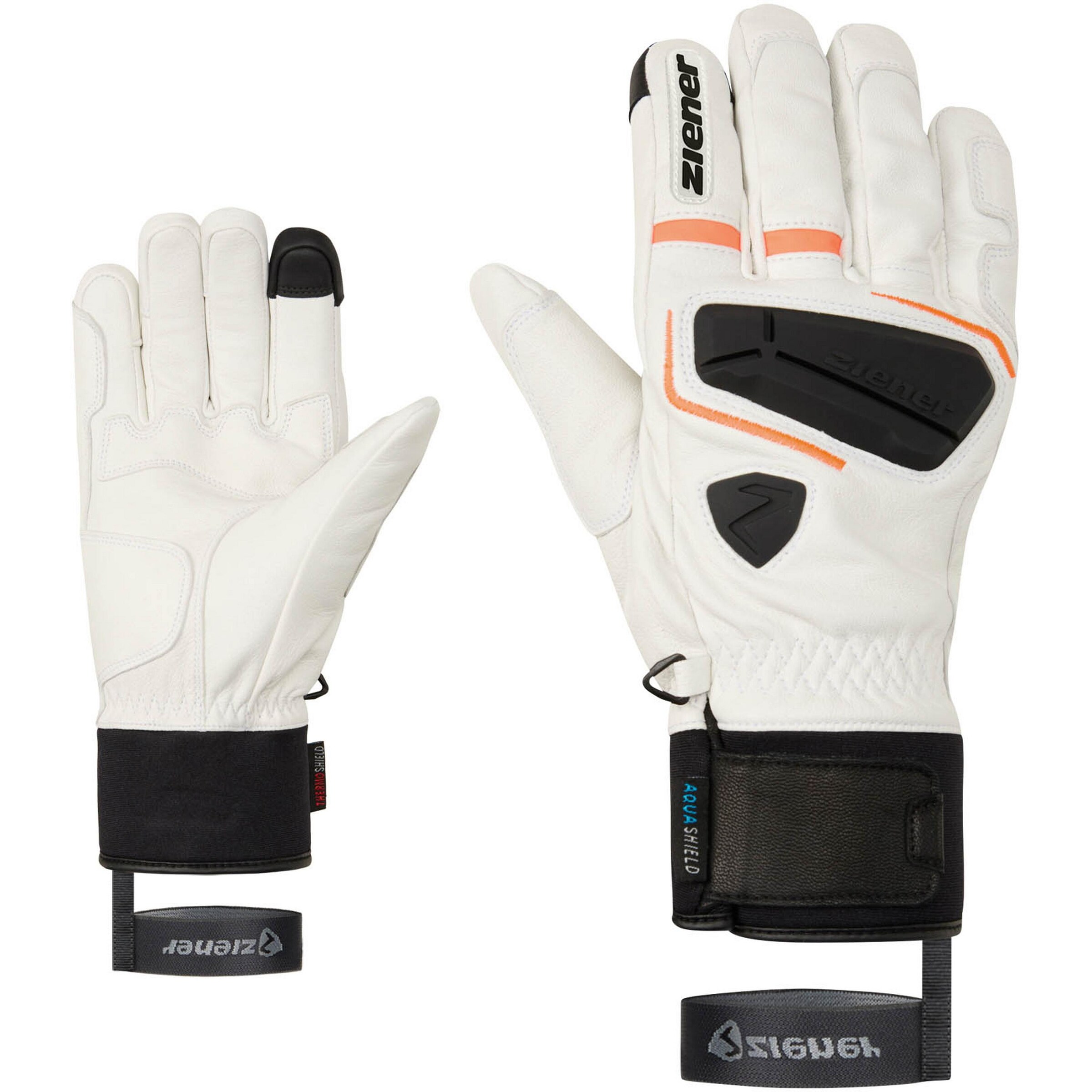 ZIENER Athletic Gloves 'Galf' in White: front