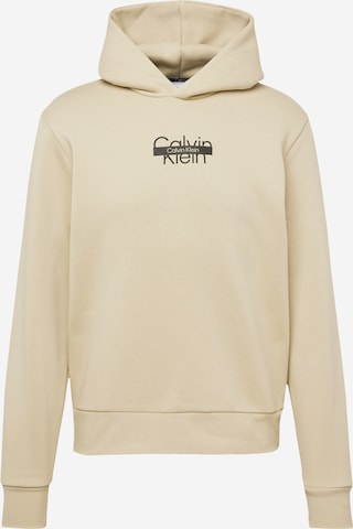 Sweat-shirt Calvin Klein en beige : devant