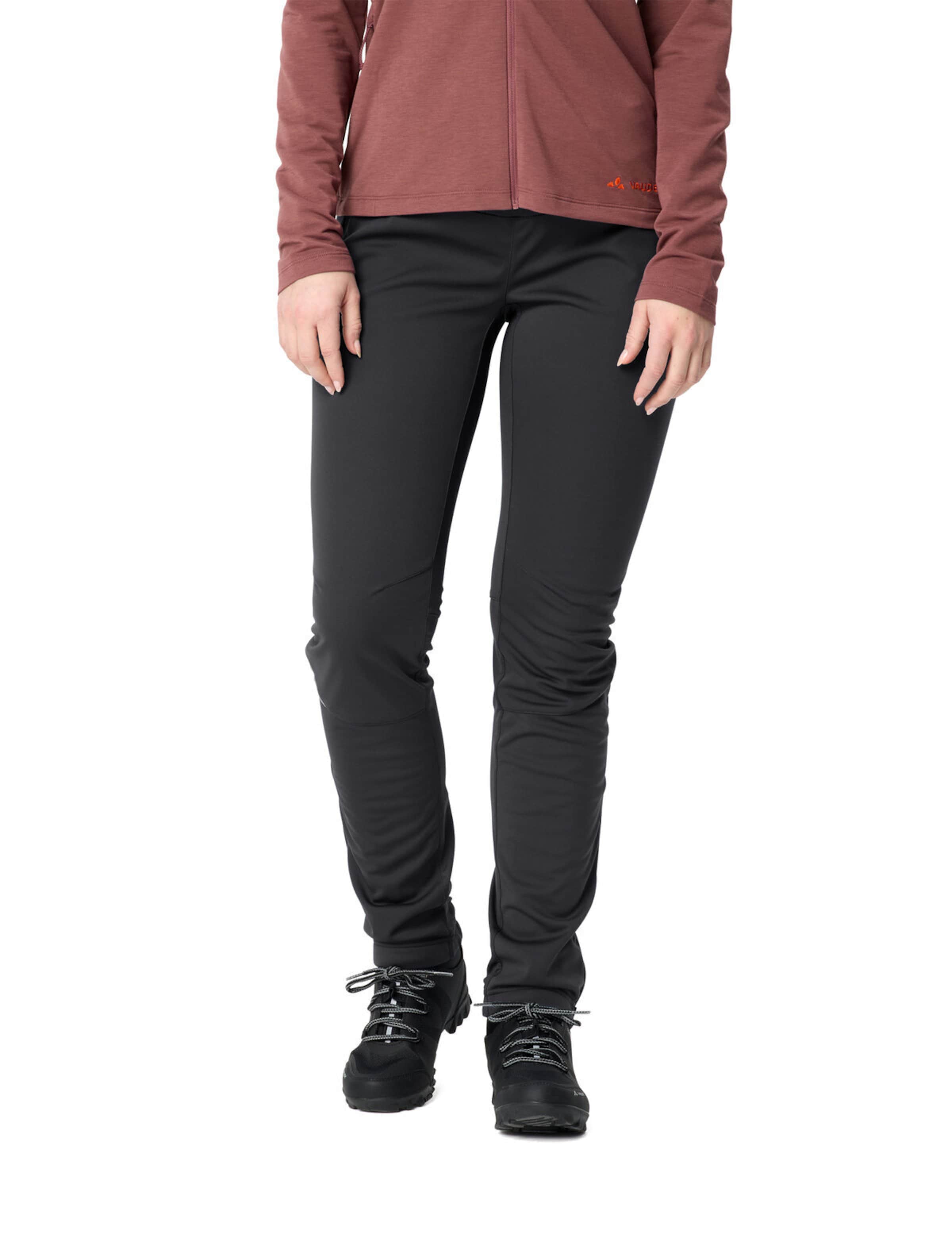 VAUDE Slimfit Sportbroek 'Wintry V' in Zwart