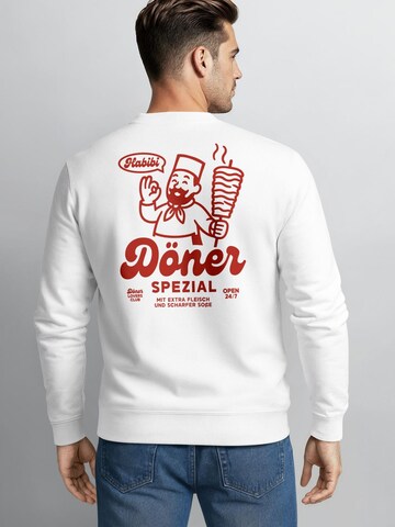 Neverless Sweatshirt 'Döner Spezial' in White