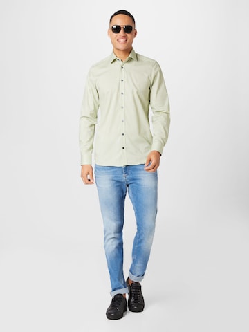 OLYMP Slim fit Button Up Shirt 'New York' in Green