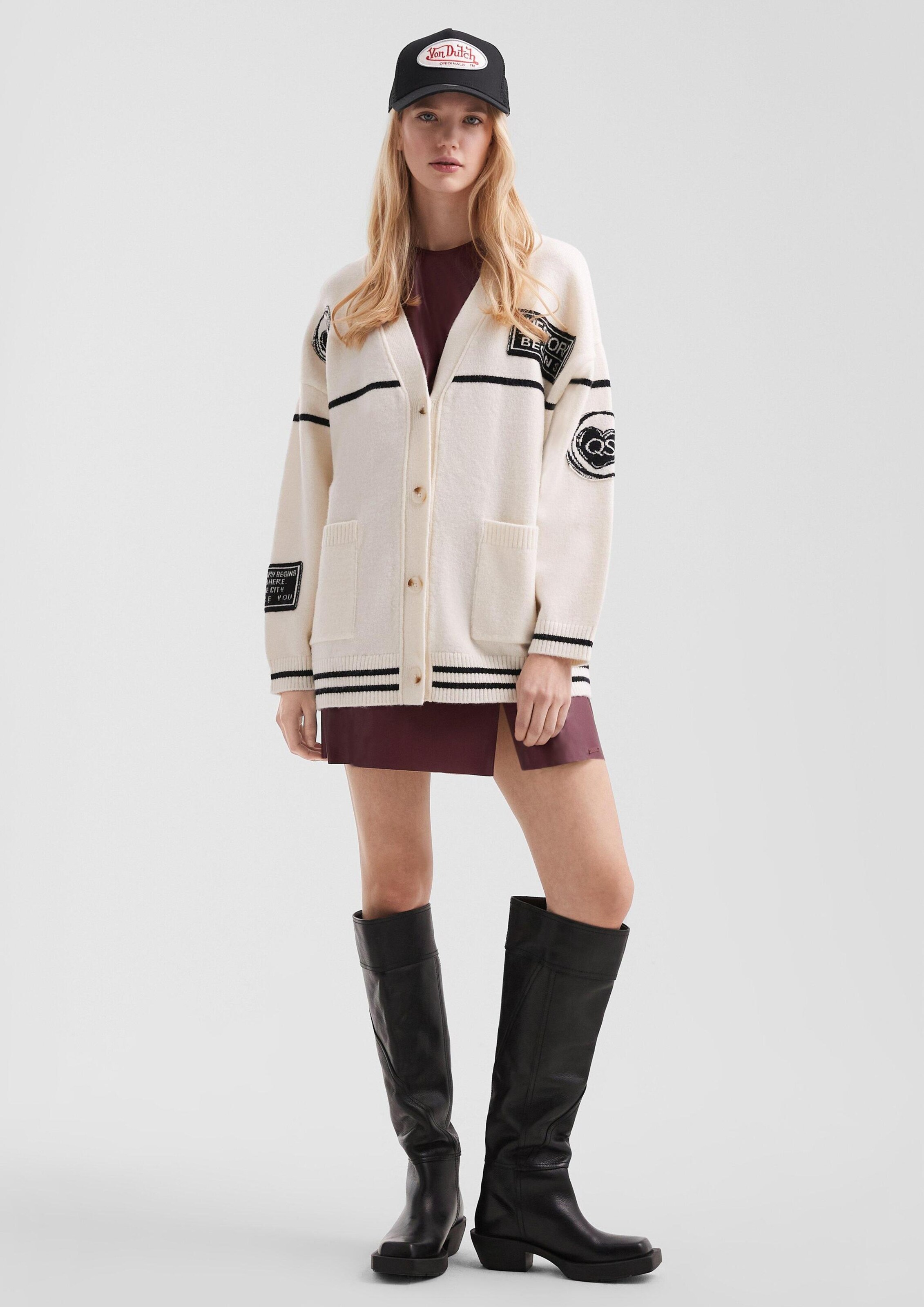 QS Gebreid vest in Beige