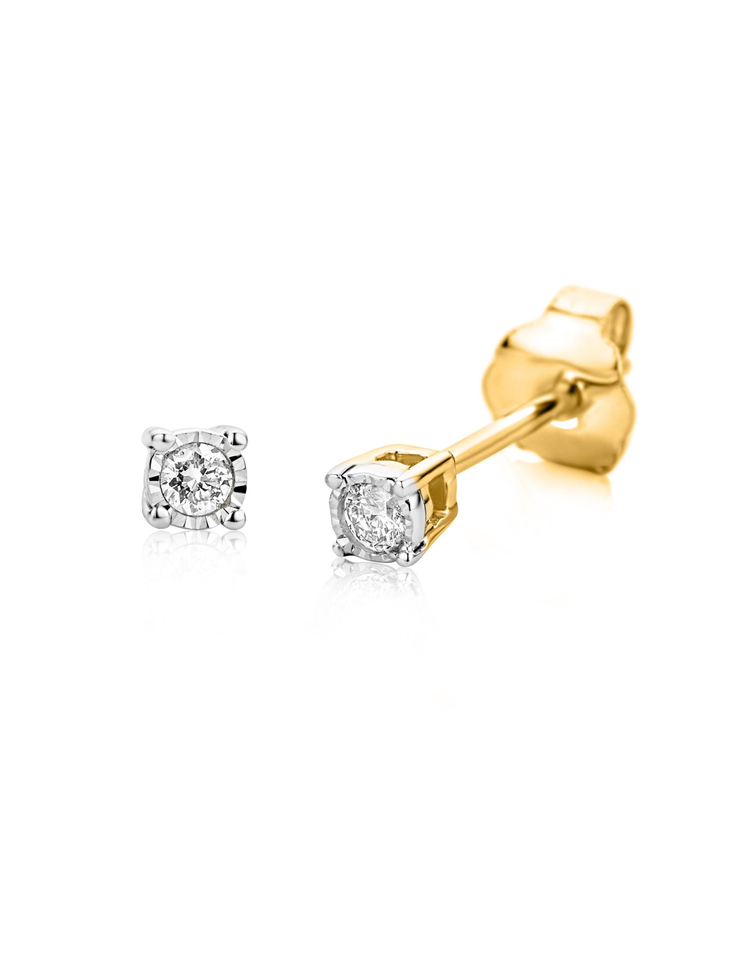 Boucles d'oreilles 'Ohrringe aus 375 Gelbgold mit Diamant' DIAMANT LETERNEL en argent