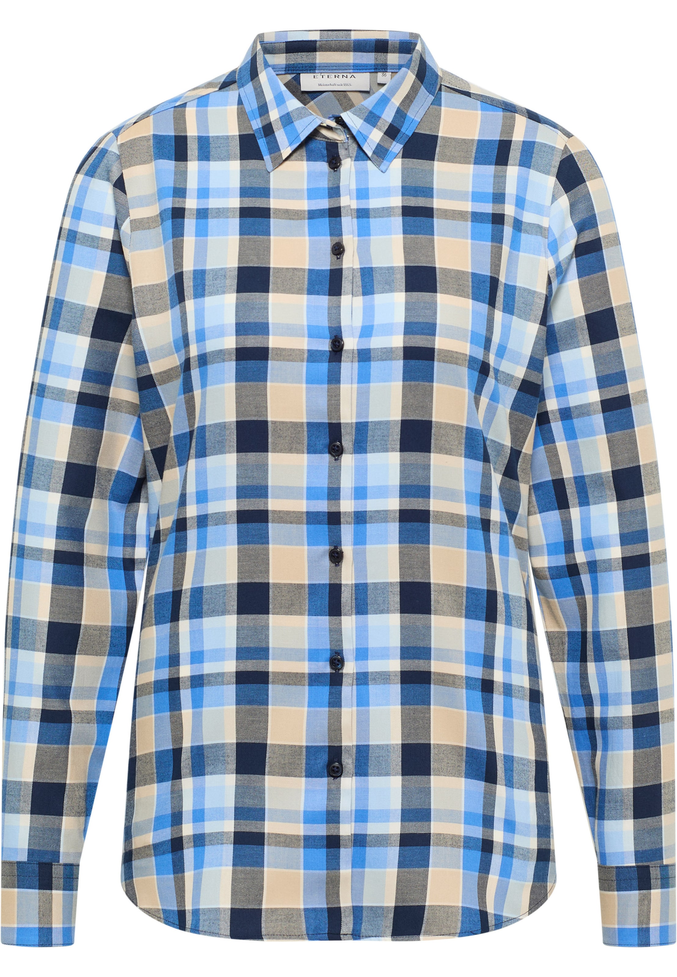 ETERNA Bluse in beige / blau, Produktansicht