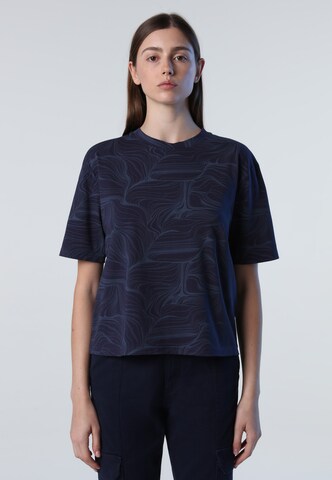 North Sails T-Shirt mit Grafik-Print in Blau: predná strana