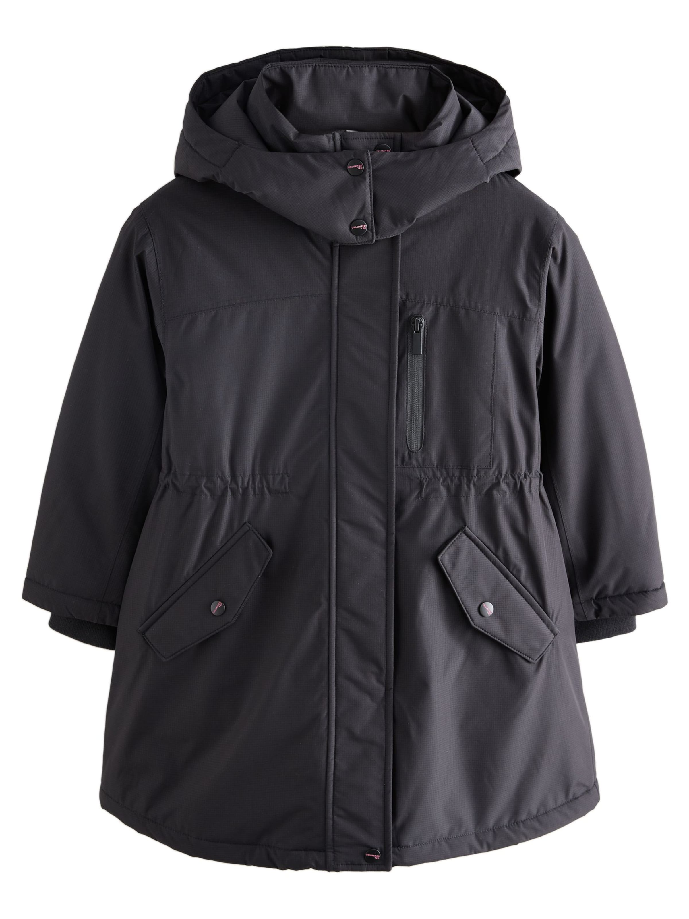 Geacă de iarnă de la Next pe negru: față