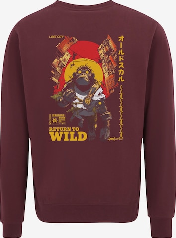 Oldskull Sweatshirt 'Wrldvibe Return to Wild Graphic' in Rood: voorkant