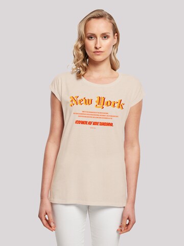 T-shirt F4NT4STIC en beige : devant