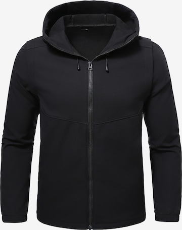 YOUTHUP Winterjacke 'ABNEHMBAR' in Schwarz: Vorderseite