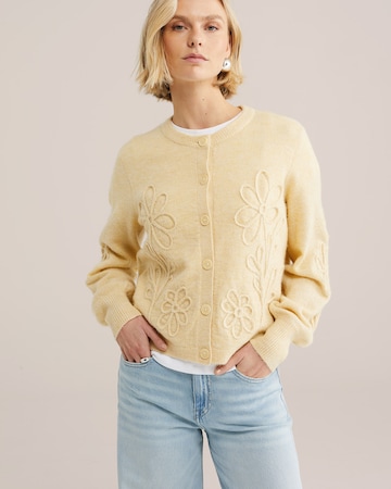 WE Fashion Gebreid vest in Geel: voorkant