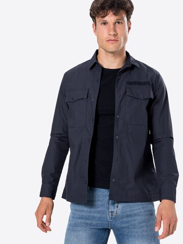 Superdry Regular fit Overhemd in Blauw: voorkant