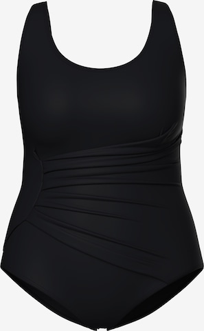 Ulla Popken Bralette Swimsuit in Black: front