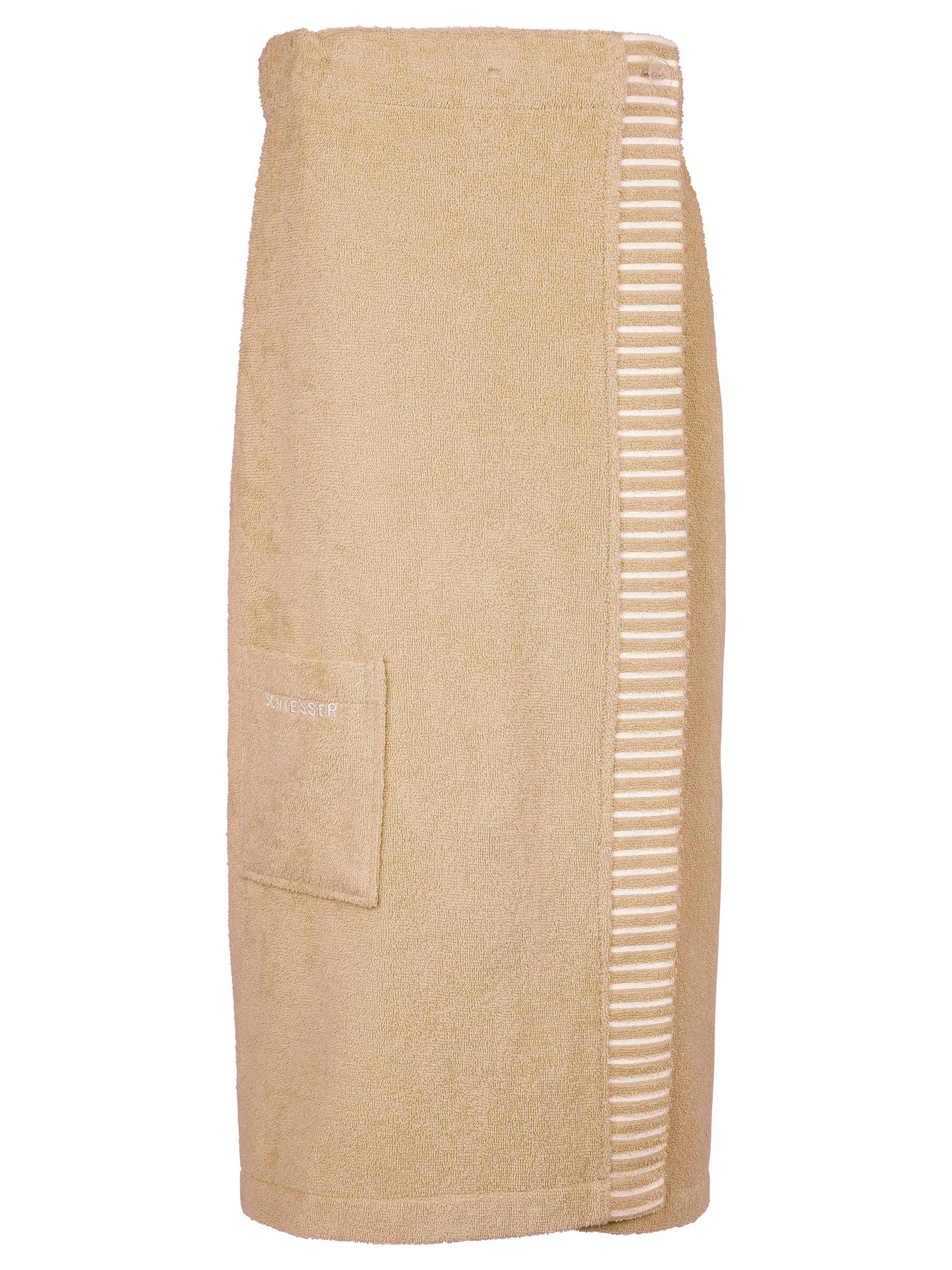 SCHIESSER Short Bathrobe 'Saunakilt Rom Damen' in Beige: front