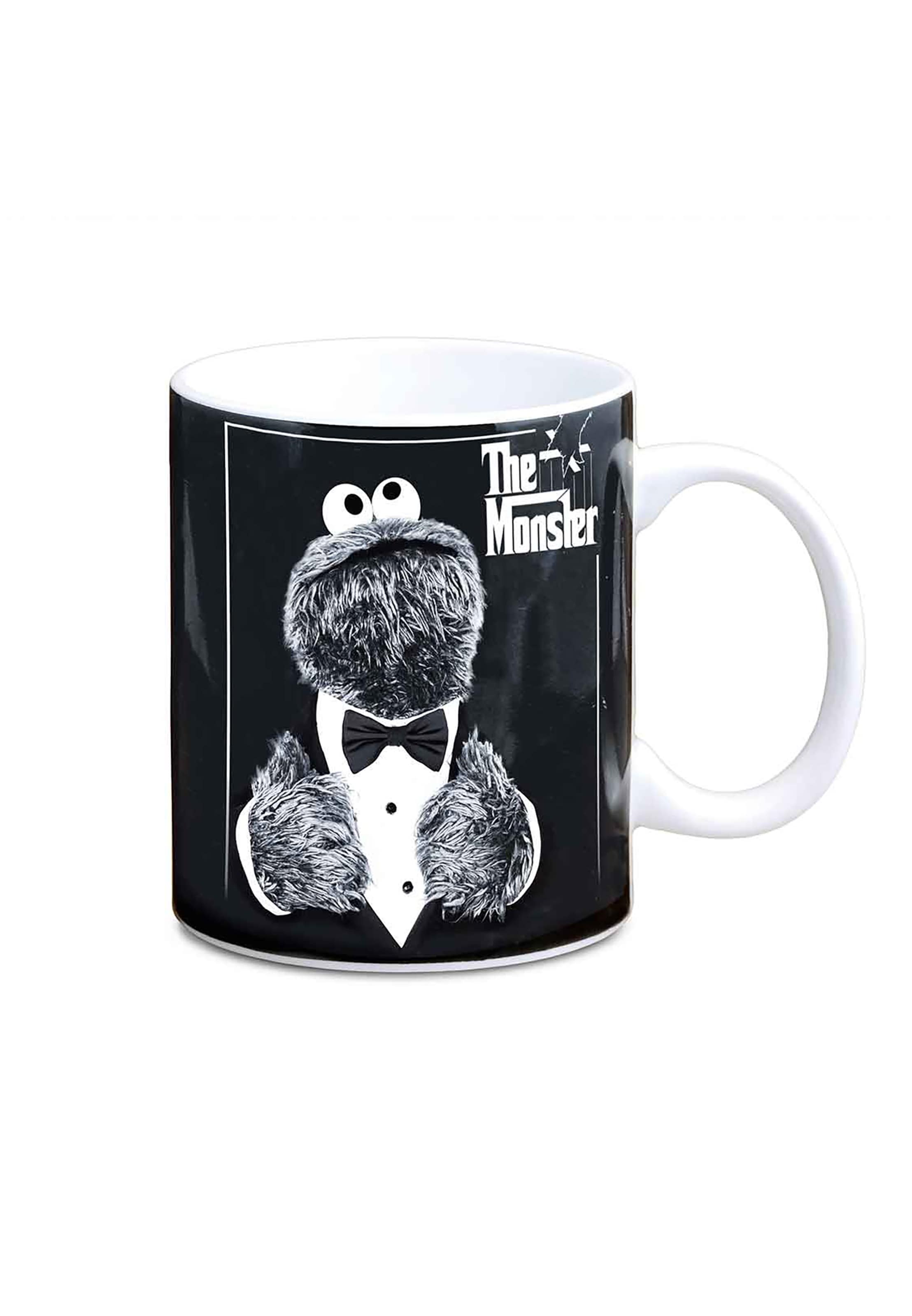 LOGOSHIRT Kop 'Sesamstrasse - Krümelmonster - The Monster' in Zwart: voorkant