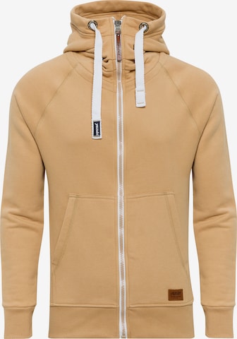 yazubi Zip-Up Hoodie 'Jacob' in Yellow: front