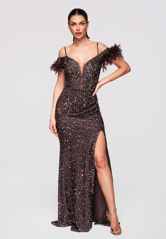 Ombre Evening dress in Brown: front