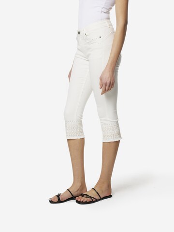 KOROSHI Úzky strih Džínsy - Biela