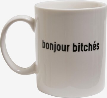 Tasse 'Bonjour Bitches' Mister Tee en blanc : devant