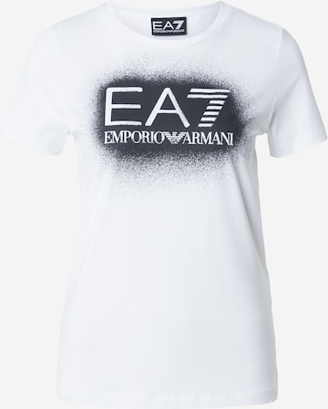 T-shirt EA7 Emporio Armani en blanc : devant