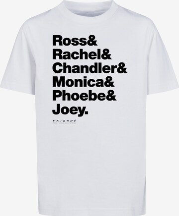 Maglietta 'Friends Ross & Rachel & Chandler & Monica & Phoebe & Joey' di F4NT4STIC in bianco: frontale