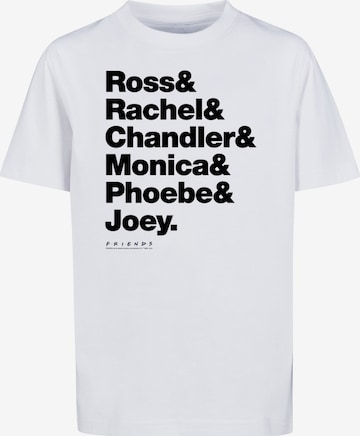 F4NT4STIC Shirt 'Friends Ross & Rachel & Chandler & Monica & Phoebe & Joey' in White: front