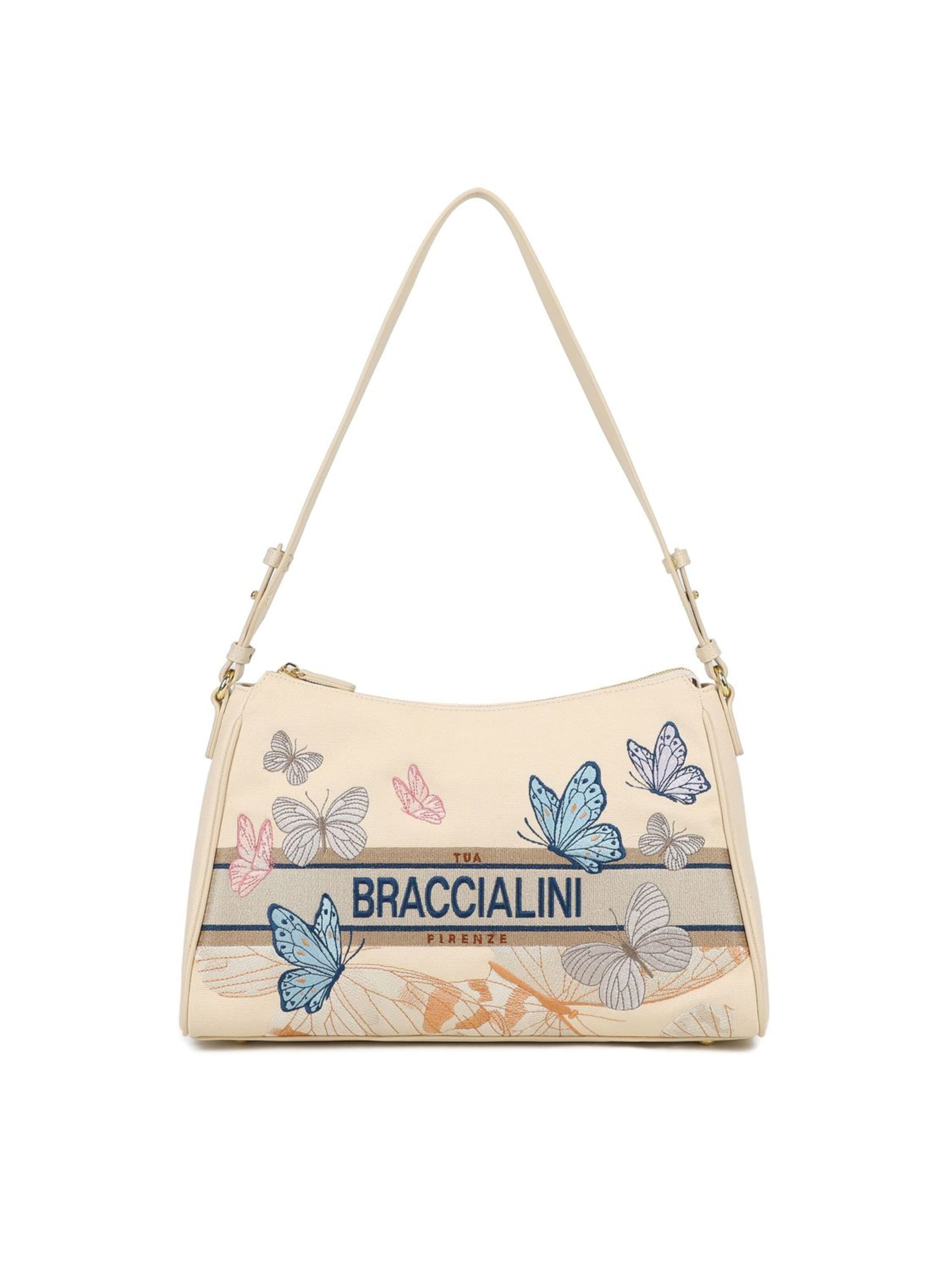Braccialini - Bolso de hombro 'Jacquard' en beige: frente