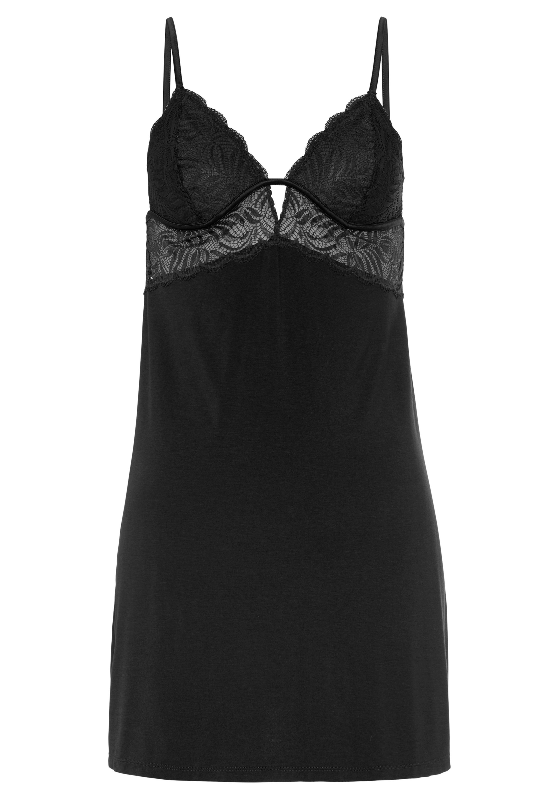 LASCANA Negližé – černá: přední strana