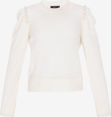 Pull-over faina en blanc : devant