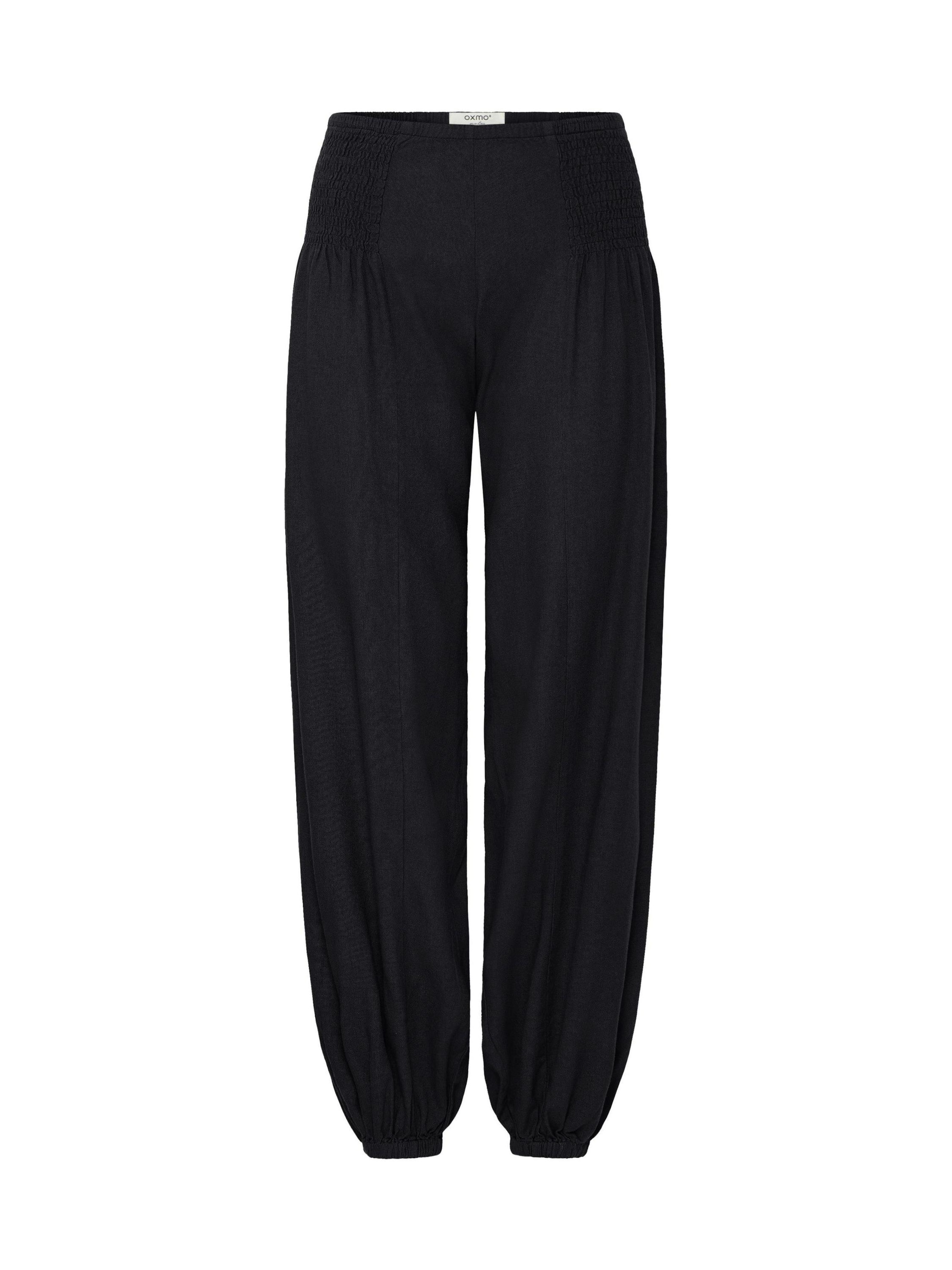 Oxmo - Pantalón ' OXNInna Linen Mix Relaxed Fit ' en negro: frente