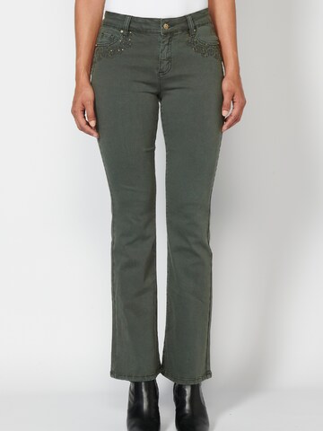 KOROSHI Boot cut Jeans in Green: front