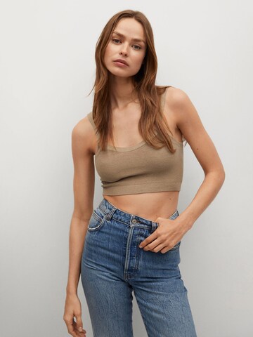 MANGO Knitted top 'Milan' in Beige: front