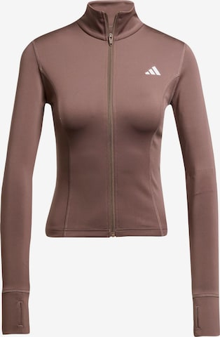 ADIDAS PERFORMANCE Спортивная кофта 'OPT ESS' в Коричневый: спереди