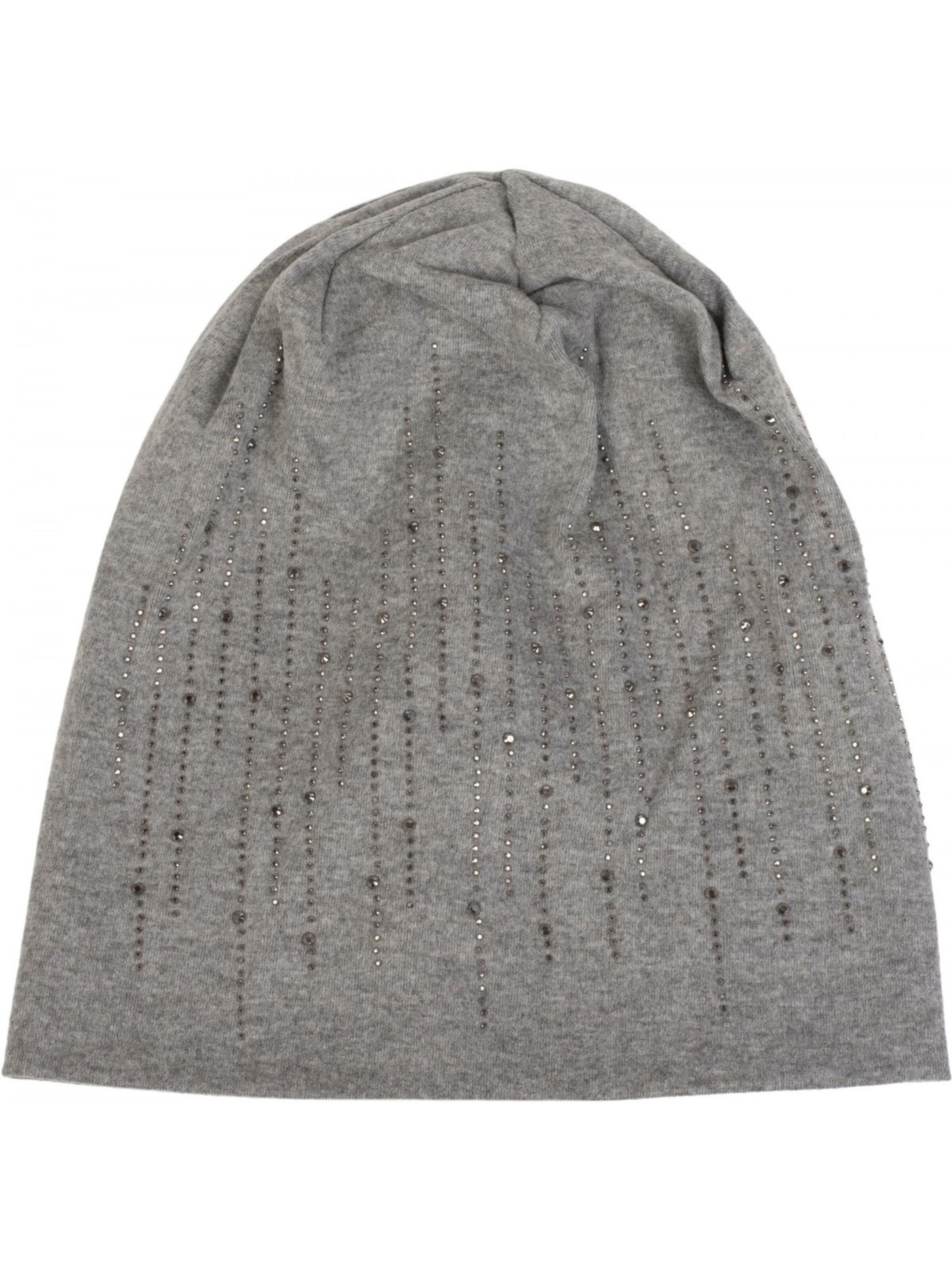 styleBREAKER Mütze 'Beanie mit Strass Streifen'‌‌‌‌‌‌‌‌ in Grau