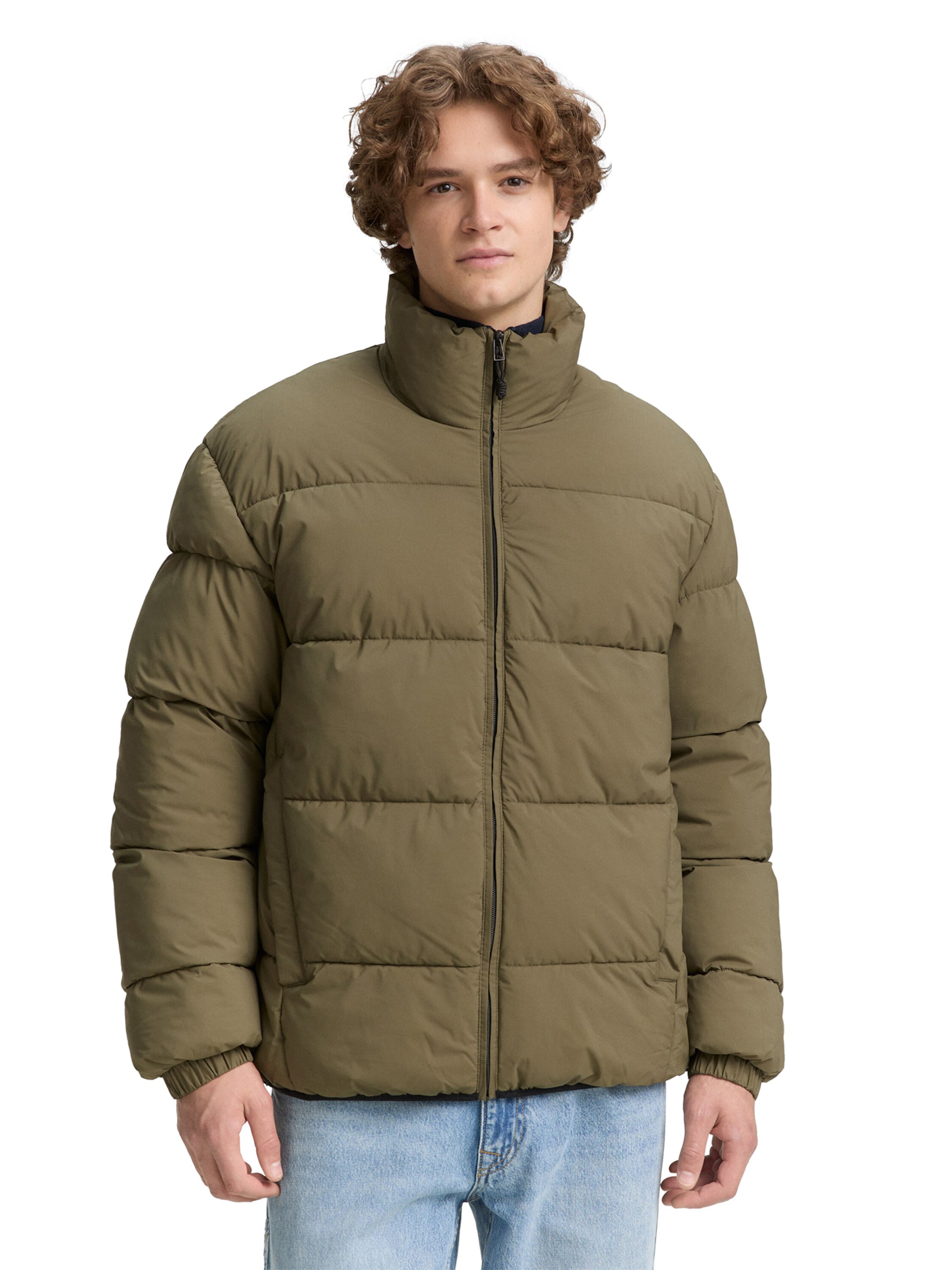 TOM TAILOR DENIM Winterjacke in Grün: Vorderseite