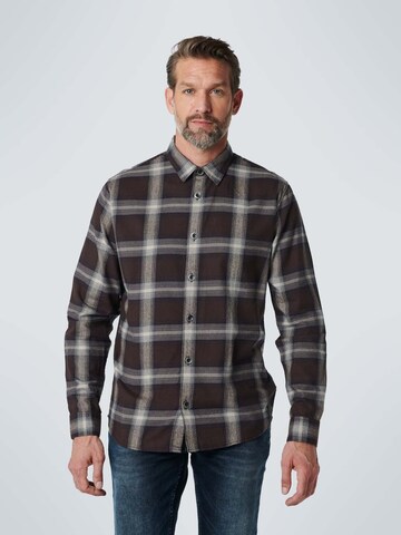 No Excess Regular fit Button Up Shirt in Brown: front