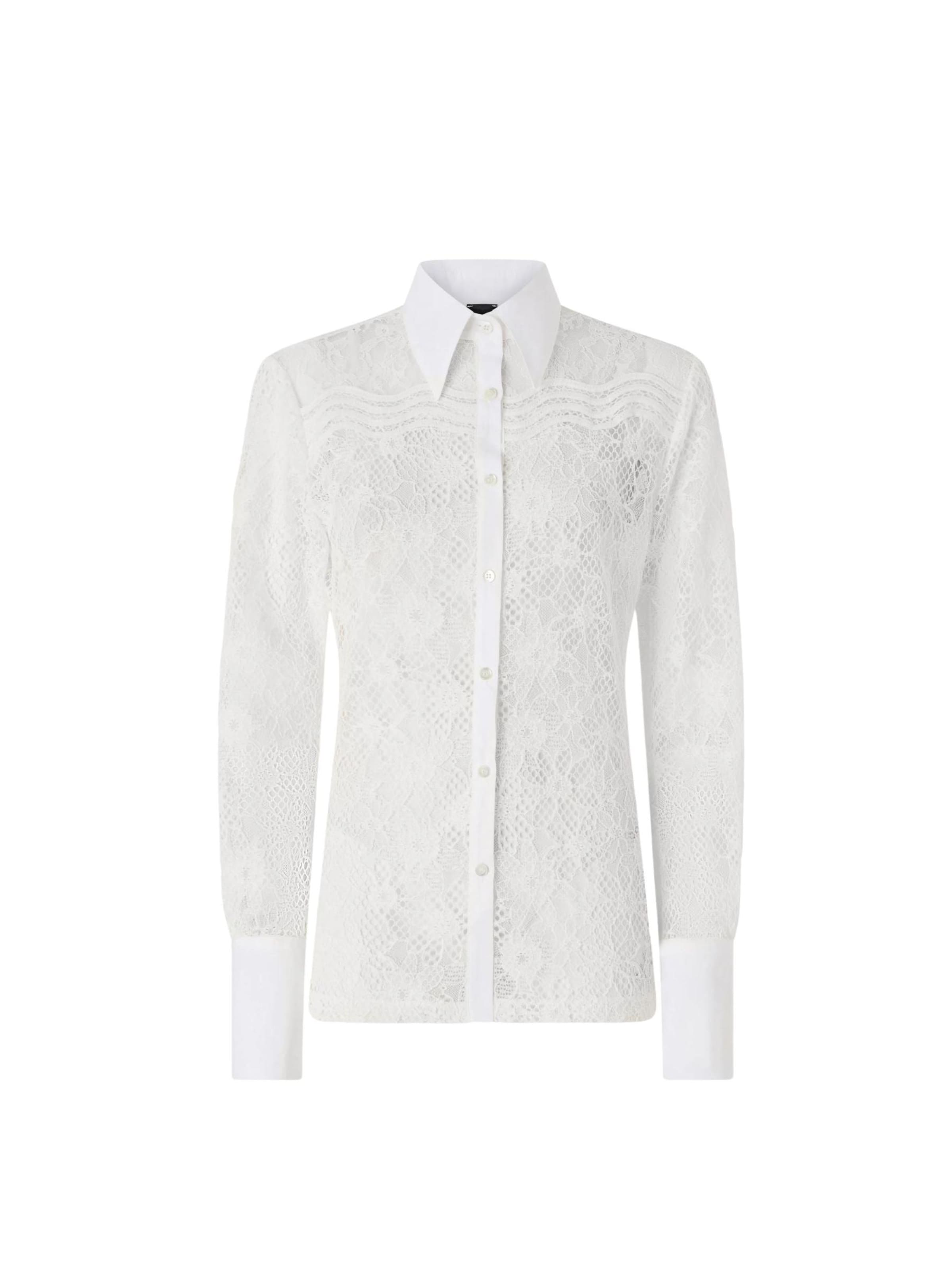 Chemisier 'PINKO COLINE CAMICIA PIZZO REBRODE CAMICIA' PINKO en blanc : devant