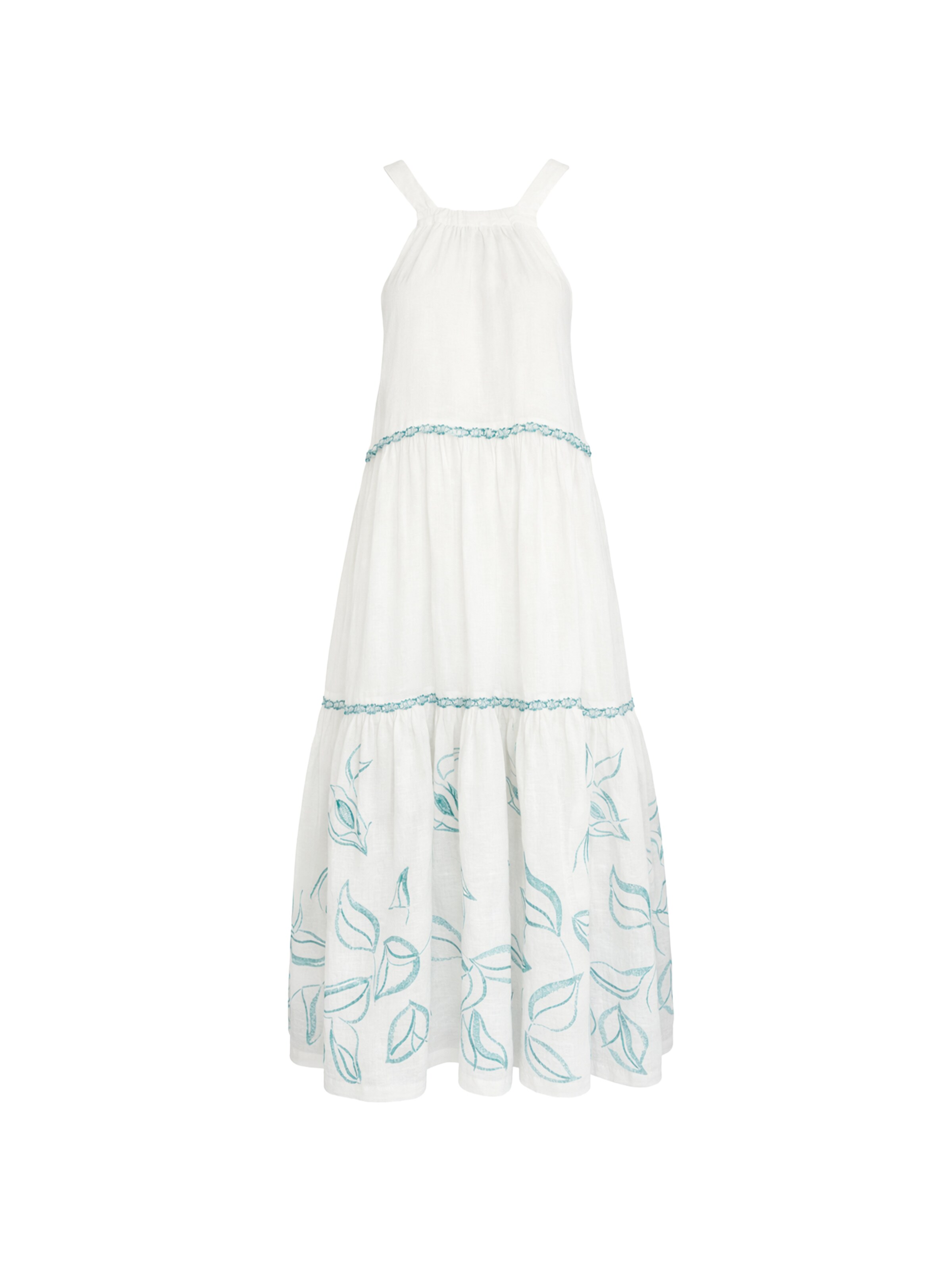 Haris Cotton Jurk in Wit: voorkant