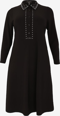 Yoek Shirt Dress in Black: front