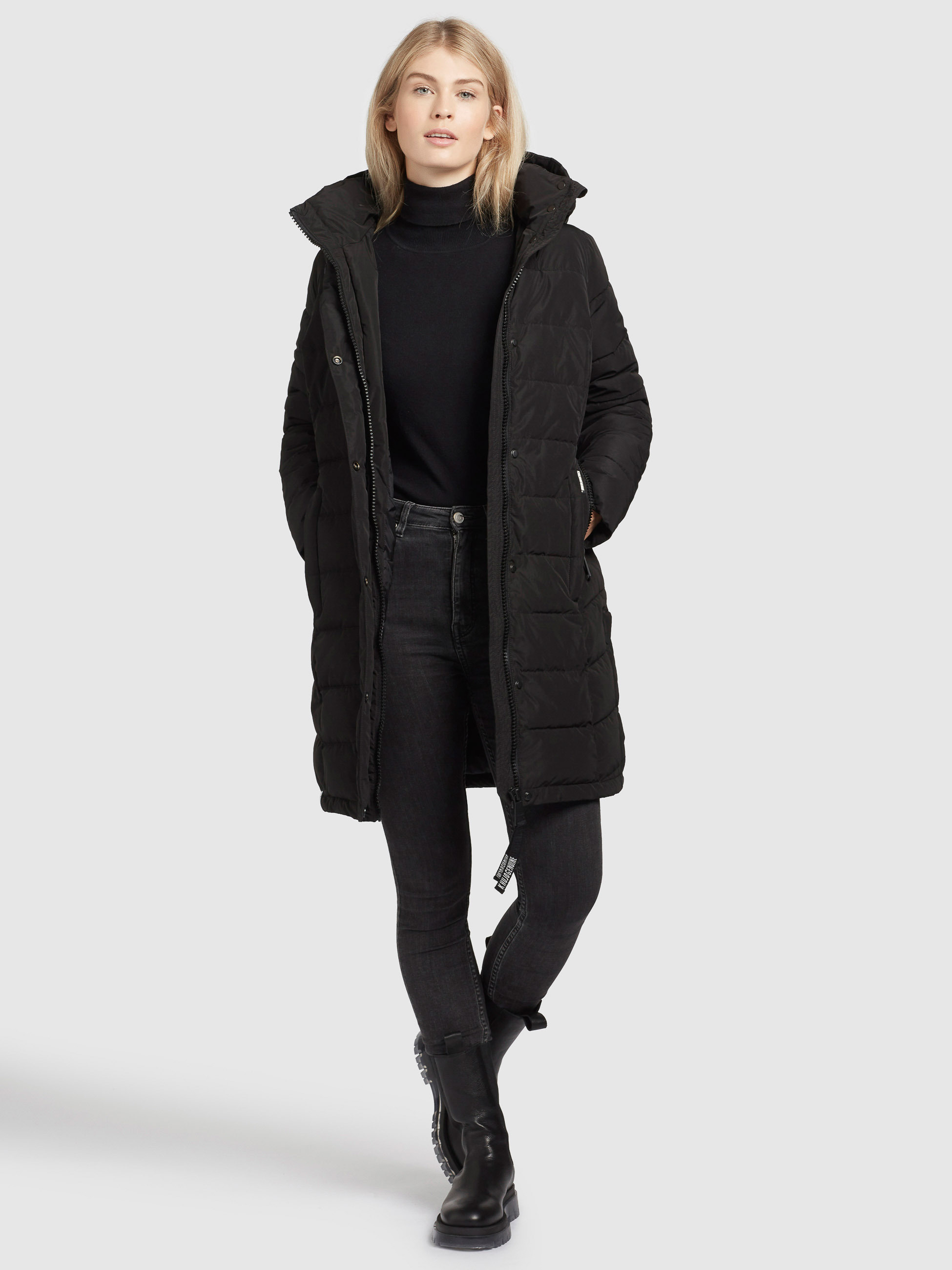 Odzież Plus size khujo Płaszcz zimowy Delinas w kolorze Czarnym 