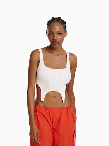 Bershka Top in White: front