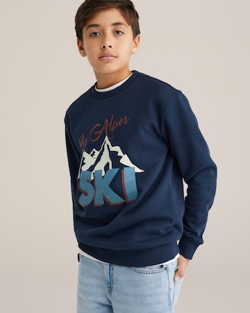 WE Fashion Sweatshirt in Blue: front