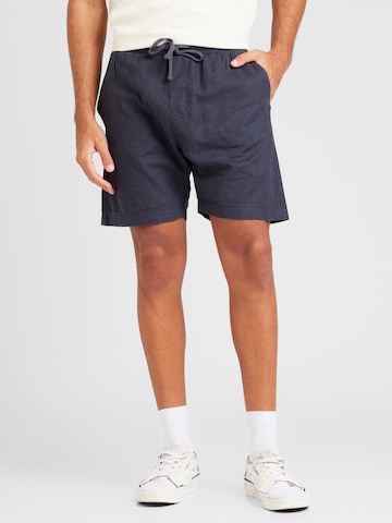 QS Regular Broek in Blauw: voorkant