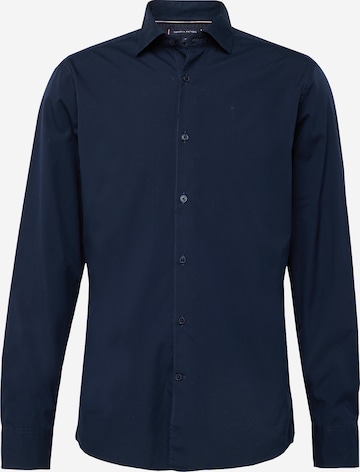 Tommy Hilfiger Tailored Slim fit Overhemd in Blauw: voorkant