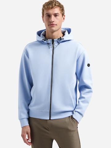 No Excess Zip-Up Hoodie in Blue: front