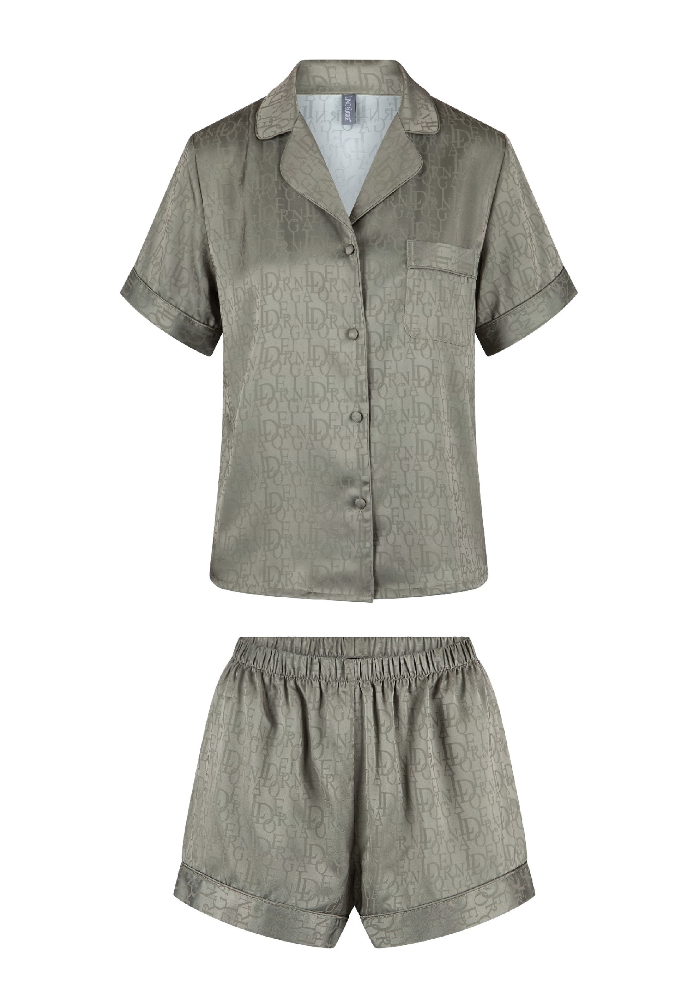 LingaDore - Pijama de pantalón corto en verde: frente